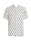 Neil Barrett Men's Monogram Print Shirt In White Black