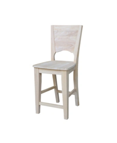 International Concepts Canyon Collection Solid Back Counter Height Stool In Cream