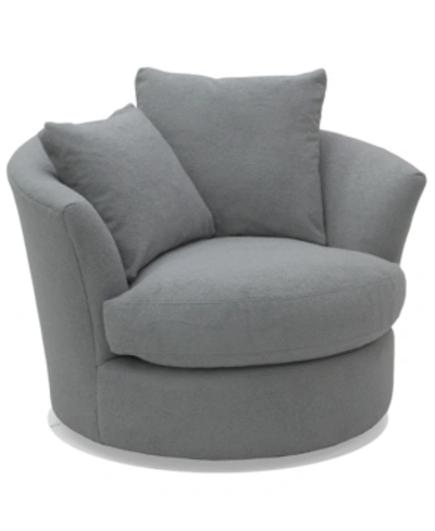 Furniture Closeout! Gympson Fabric Swivel Chair, Created For Macy's In Ash