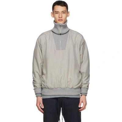 Ermenegildo Zegna X Fear Of God Grey Silk Anorak Jacket In