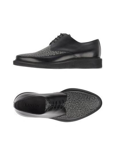 Lanvin Laced Shoes In Black