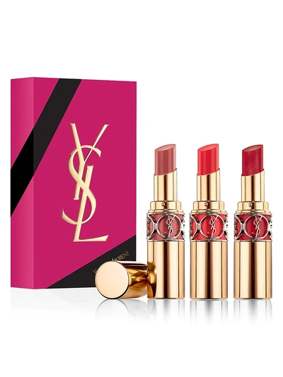 Saint Laurent 3-piece Rouge Volupte Shine Lipstick Set