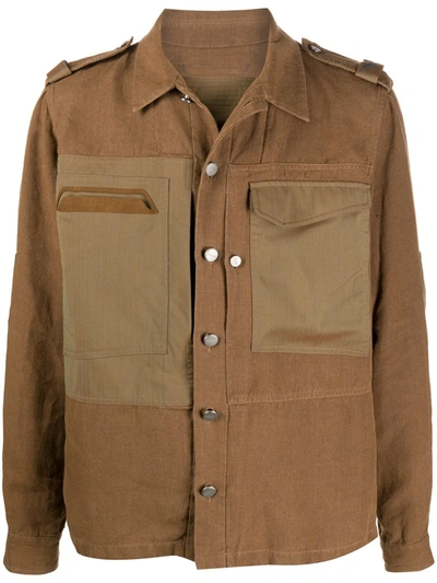Sease Patch-pocket Military Shirt Jacket In Brown