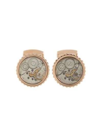 Tateossian Skeleton Mechanical Cufflinks In Gold