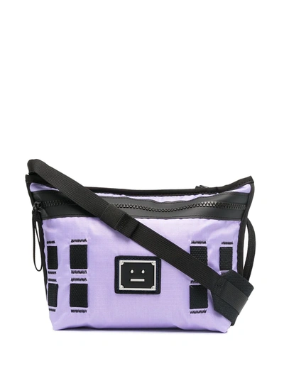 Acne Studios Logo Crossbody Bag In Purple