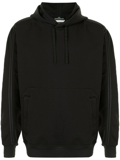 Stone Island Shadow Project Piped Trim Hoodie In Black