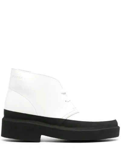 Clarks Originals Platform Sole Boots In White