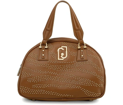 Liu •jo Handbags Brown Studded Bowler Bag In Marron
