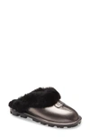 Ugg Genuine Shearling Slipper In Gunmetal Metallic Leather