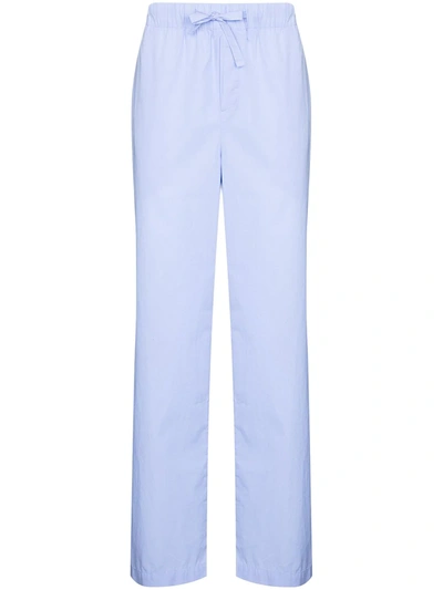 Tekla Organic Cotton Pyjama Trousers In Blue