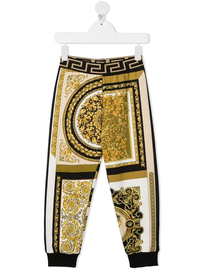 Young Versace Kids' Barocco Track Trousers In Multicolor