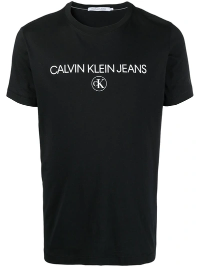 Calvin Klein Jeans Est.1978 Logo Print Crew Neck T-shirt In Black