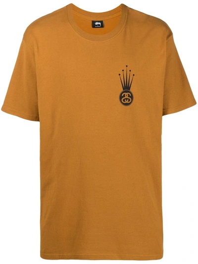 Stussy Crown Logo T-shirt In Yellow