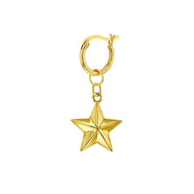 True Rocks Gold Plated Mini Star On Gold Hoop Single