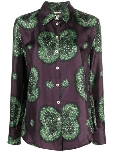 Massimo Alba Floral Paisley Pattern Shirt In Purple