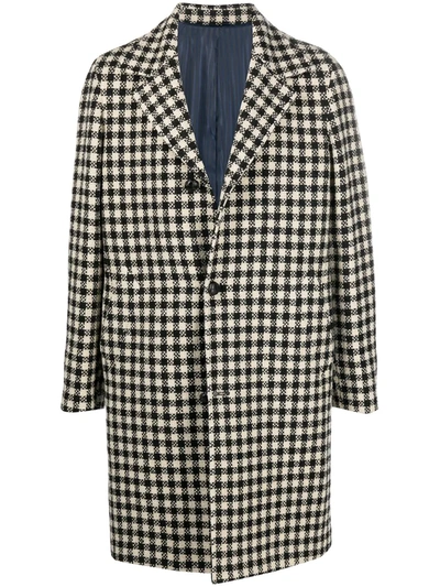 Mp Massimo Piombo Douglas Gingham Patterned Coat In Black