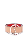 Christian Louboutin Monogram-buckle Leather Belt In Nude/silver