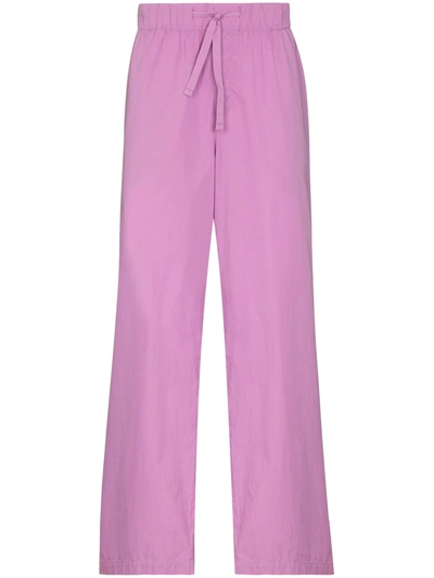 Tekla Drawstring Waist Pajama Trousers In Pink