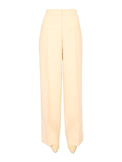 Jil Sander High Waist Trousers In White