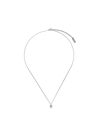 Saint Laurent Heart Silver-toned Brass Long Pendant Necklace In Gold