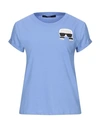 Karl Lagerfeld T-shirts In Pastel Blue