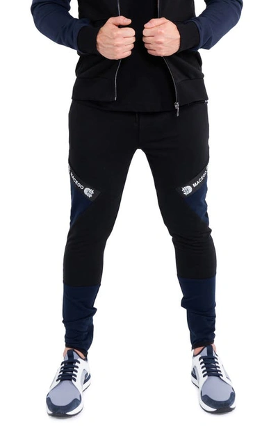 Maceoo Colorblock Joggers In Black