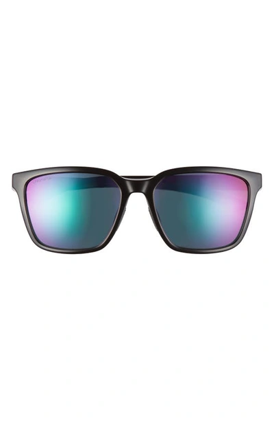 Smith Shoutout 57mm Chromapop™ Polarized Square Sunglasses In Black/ Chromapop Violet