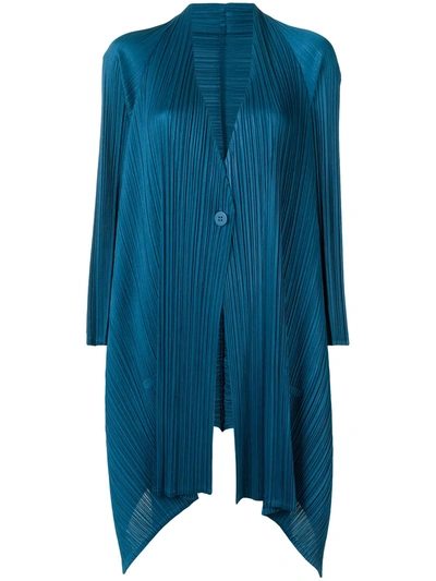 Issey Miyake Asymmetrical Jacket In Blue