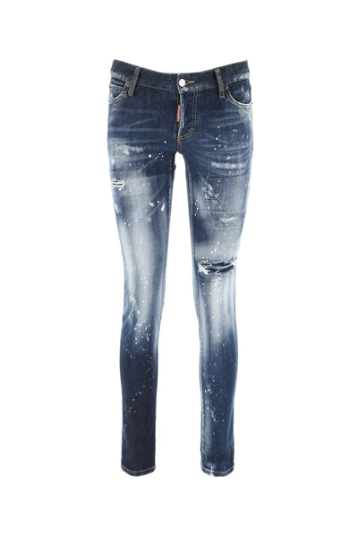 Dsquared2 Distressed-effect Skinny-fit Jeans In Blue
