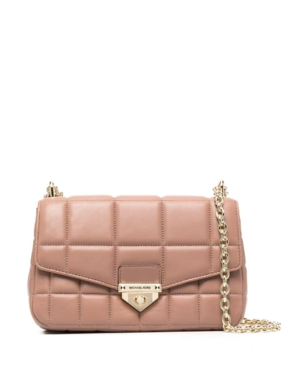 Michael Michael Kors Soho Crossbody Bag In Quilted Leather In Pink