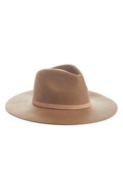 Lack Of Color The Grove Wool & Leather Fedora In Coffee Brown