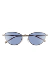 Longchamp 55mm Oval Sunglasses In Gold/ Blue