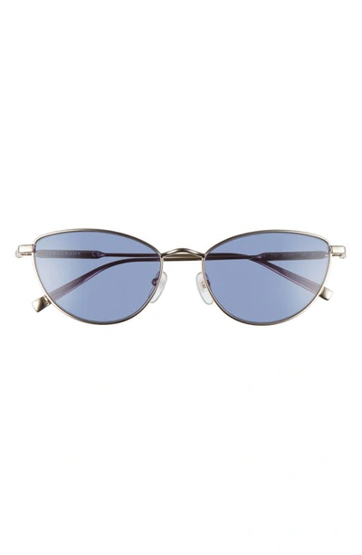 Longchamp 55mm Oval Sunglasses In Gold/ Blue