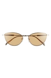 Longchamp 55mm Oval Sunglasses In Gold Bourbon/ Honey