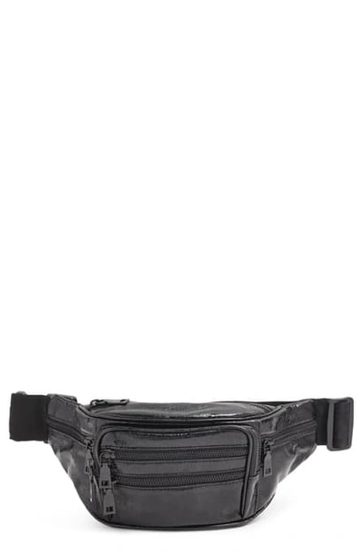 Topshop Faux Leather Belt Bag In Black