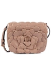 Valentino Garavani Atelier Rose 03 Edition Leather Rose Small Shoulder Bag In Rose Cannelle/platinum