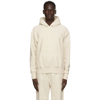Les Tien Off-white Heavyweight Cropped Hoodie In Ivory