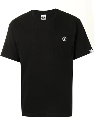 Aape By A Bathing Ape Embroidered Logo Cotton T-shirt In Black
