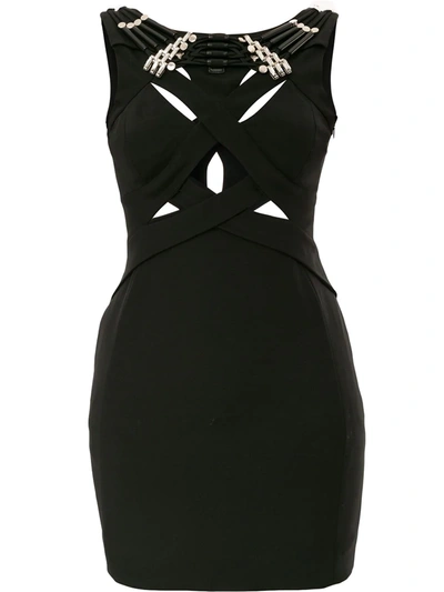 Pre-owned Gucci Cut-out Fitted Dress In Black