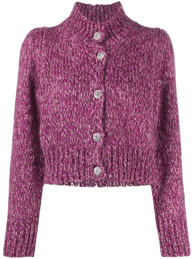 Liu •jo Melange-knit Cardigan In Pink