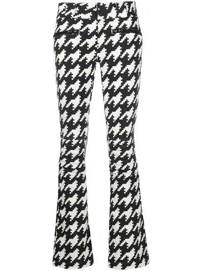 Perfect Moment Houndstooth-print Flared Trousers In Black