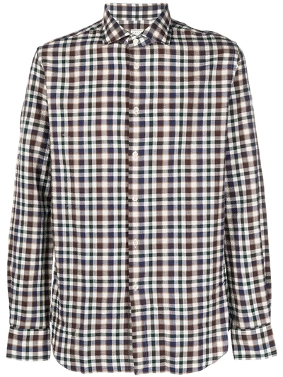 Xacus Plaid Check Shirt In Blue