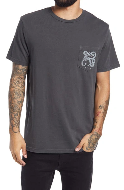 Rvca Bull Snake Graphic Tee In Pirate Black