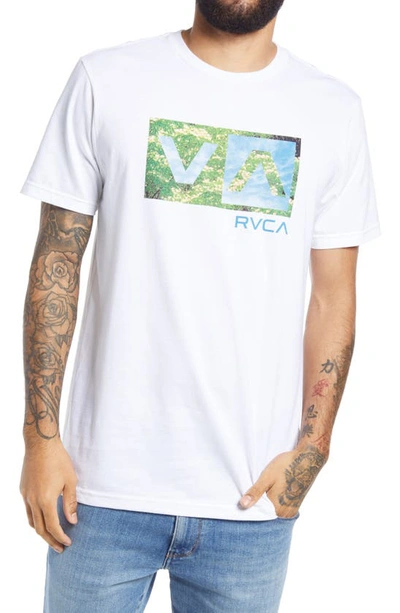 Rvca Balance Box Graphic Tee In White