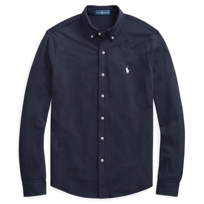 Ralph Lauren Featherweight Mesh Shirt In Aviator Navy