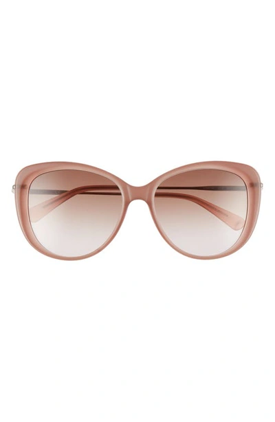 Longchamp 56mm Cat Eye Sunglasses In Ivory/ Brown Rose Gradient