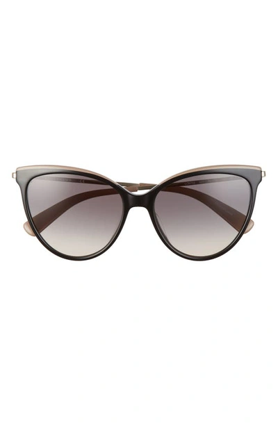 Longchamp 55mm Gradient Cat Eye Sunglasses In Black/ Petrol Sand Gradient
