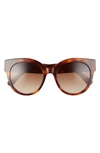 Longchamp 53mm Gradient Round Sunglasses In Havana/ Brown Gradient