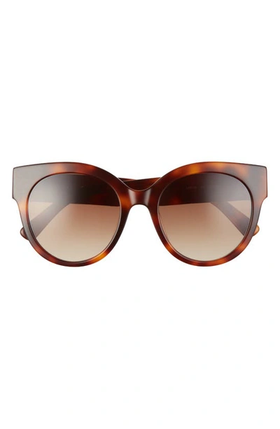 Longchamp 53mm Gradient Round Sunglasses In Havana/ Brown Gradient