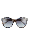 Longchamp 57mm Gradient Round Sunglasses In Blue Tortoise/ Blue Gradient